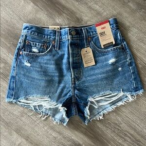 Levi's 501 Jean Shorts Distressed High-Waisted